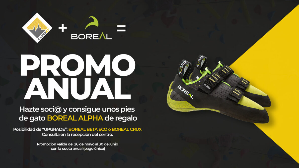 promocion-anual-climbat-pies-gato-boreal-alpha-gratis-escalada-indoor