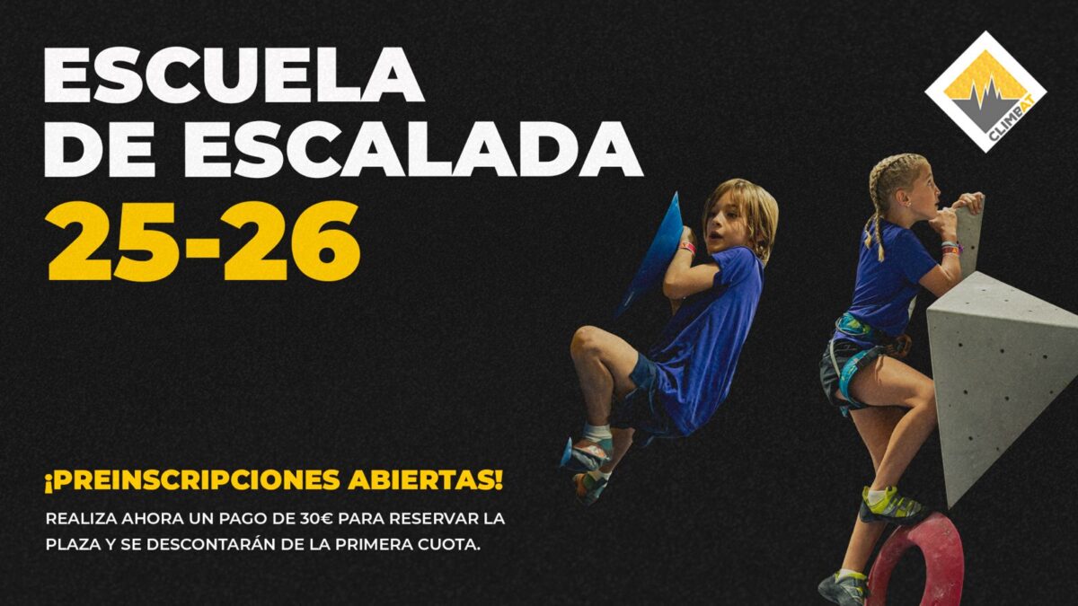 Preinscripciones abiertas para la Escuela de Escalada Climbat 2025-2026 con grupos infantiles, juveniles, de padres y madres y tecnificación