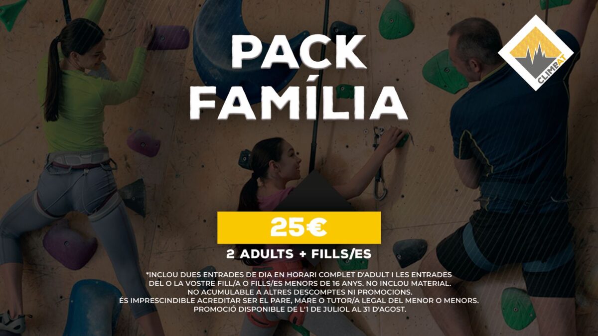 Promoció Pack Família Climbat estiu 2025: escalada per a famílies per 25 €