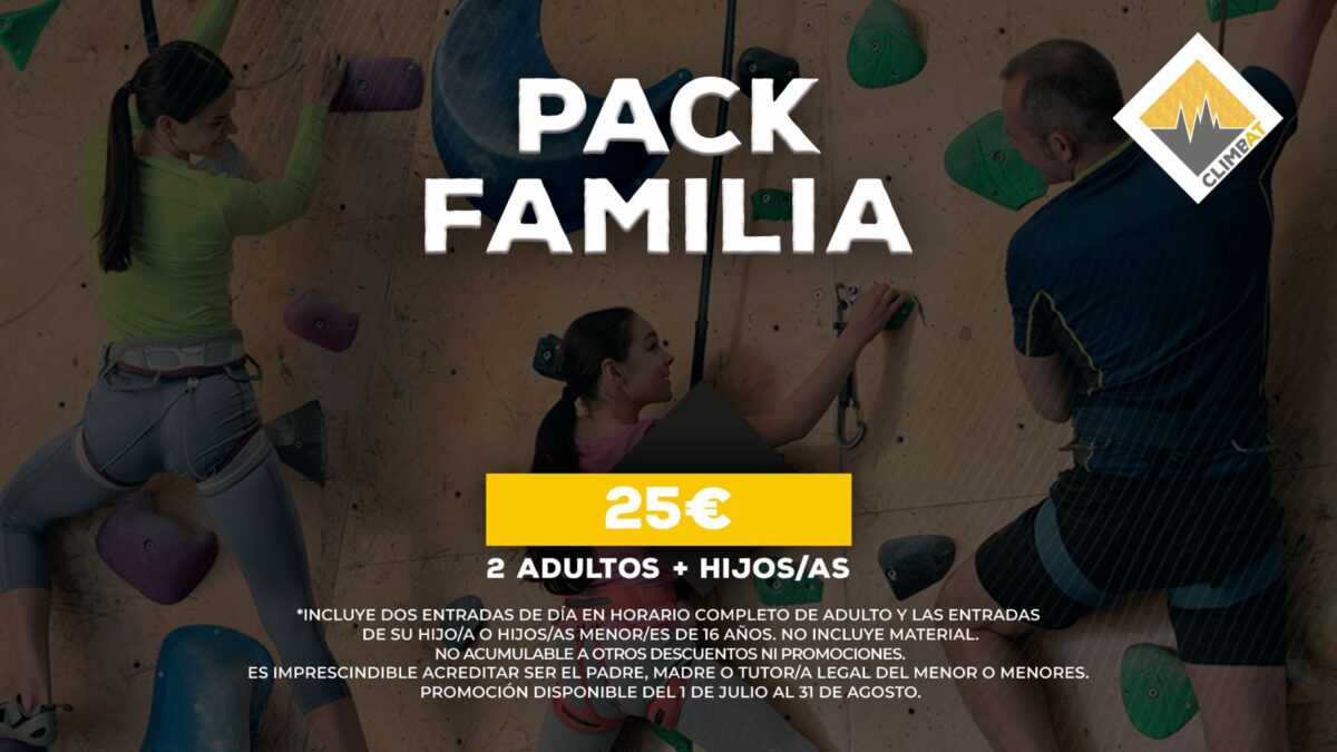Promoción Pack Familia Climbat verano 2025: entradas para familias por 25€