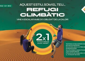 Promoció 2x1 en entrades d’adult a Climbat estiu 2025. Refugi Climbàtic amb centres climatitzats.