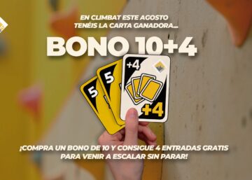 Promoción escalada Climbat agosto 10+4 entradas gratis