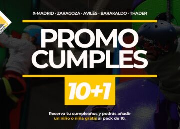 Promoción de cumpleaños Climbat con oferta 10+1 para niños en centros de escalada.