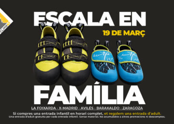 Promoció Dia del Pare a Climbat: escalada en família amb entrada infantil i entrada d’adult gratuïta el 19 de març.