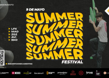 Cartel del Summer Festival 2026 con información del open de escalada del 9 de mayo.