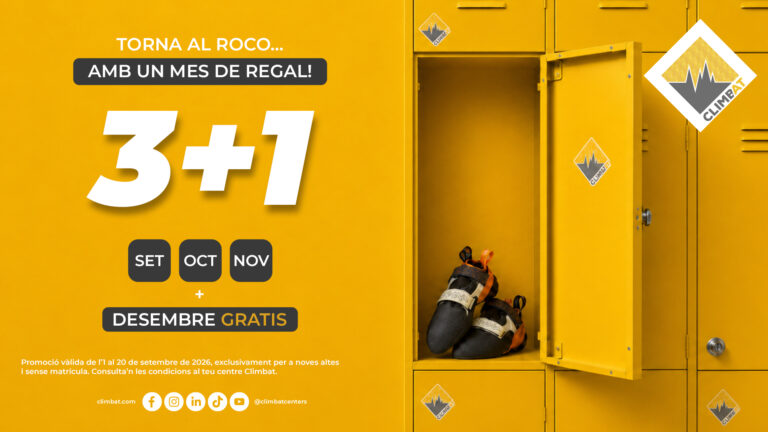 Armariets grocs de Climbat amb peus de gat i la promoció 3+1: tres mesos de quota i desembre gratis.