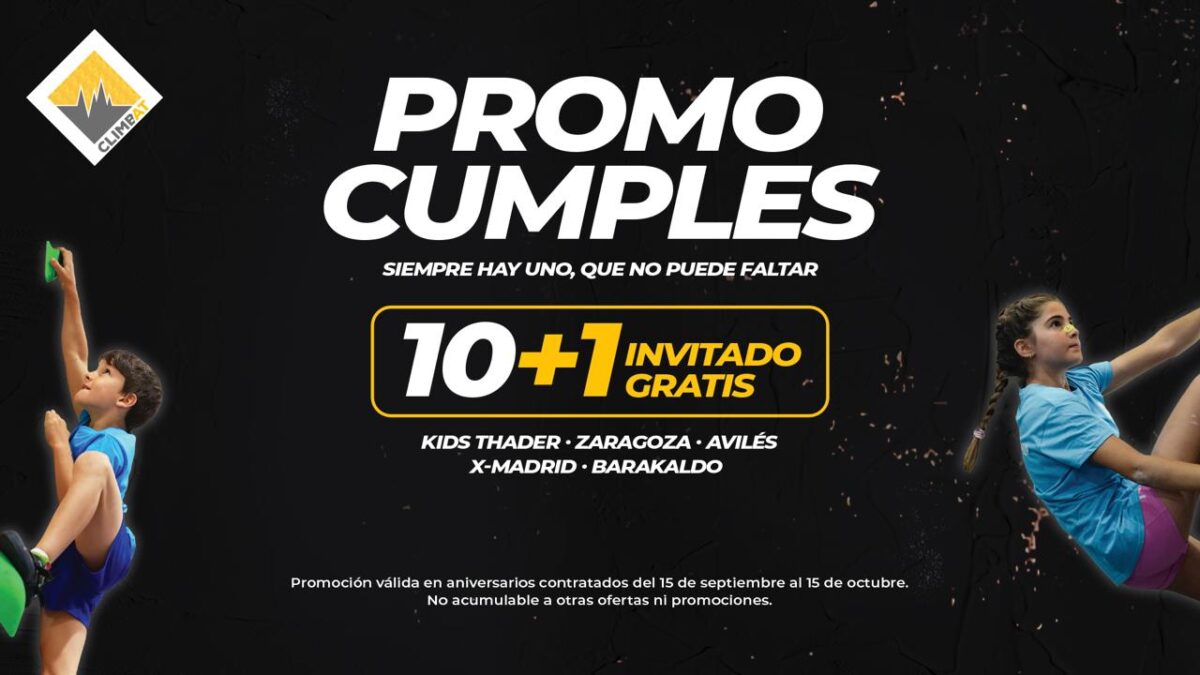 Promo Cumples Climbat 10 + 1 invitado gratis