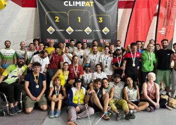 Participantes de la Copa de España y el Campionat de Catalunya de Paraescalada 2026 en Climbat La Foixarda.